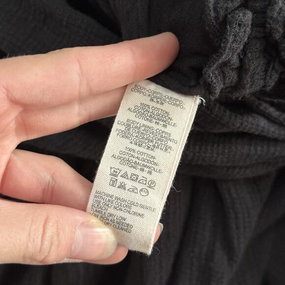 Free People Black Strapless Wide-Leg Jumpsuit Women’s Medium Boho Cotton Romper - Picture 4 of 7